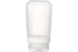 humangear GoToob+ (Medium) | Refillable Silicone Travel Bottle | Locking Lid | Food-Safe Material | Clear, Medium (2.5 fl.oz.; 74ml)