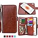 iPhone 6S Plus Case, HESPLUS [Detachable Wallet] iPhone 6 Plus Wallet Case with [9 Card Slot][ID Holder][Wrist Strap] - Premium Magnetic Leather Flip Cover Case for iPhone 6/6S Plus - Brown