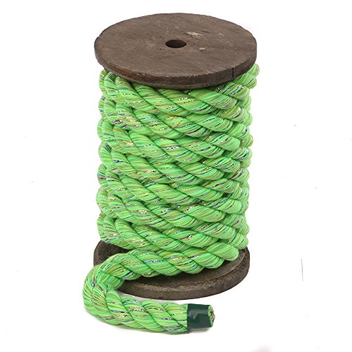 image for FMS Ravenox Natural Twisted Cotton Rope | (Lime Glitter)(1/2 Inch x 25