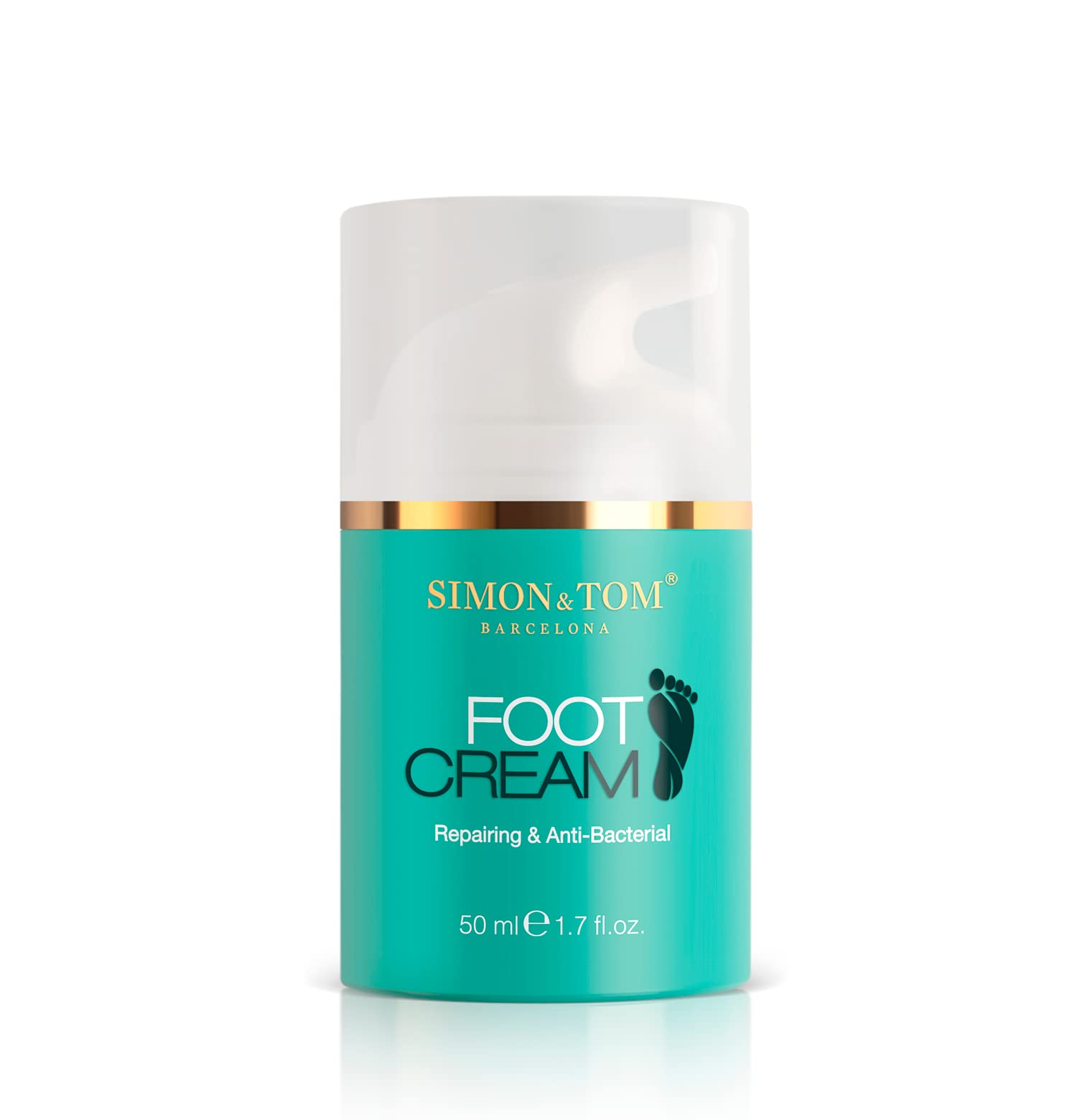 Simon&Tom Foot Cream 50ml - Moisturizing and Regenerating - Repairs dry skin and cracked heels - With Argan Oil, Tea Tree Oil and Mint - Made in Spain