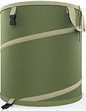 Vremi 30 Gallon Pop Up Garden Bag - Reusable Gardening Lawn and Leaf Bags - Collapsible Canvas Portable Yard Waste Bag with Drawstring Top - Green