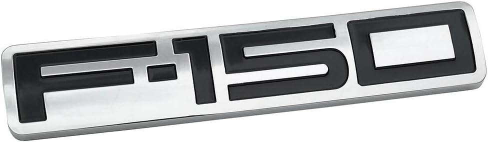 1Pc F-150 Rear Tailgate Emblem, 3D Snap Type Badge Replacement Stickers for 2004-2008 F150 Truck (Chrome black)