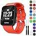 TopPerfekt Watch Band for Garmin Forerunner 35, Soft Silicone Replacement Strap Compatible with Forerunner 35 Smart Watch, Fit 5.11-9.05 Inch (130-230 mm) Wrist (Orange Red)