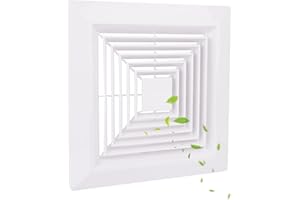 TIHCXNY 1-Piece (9"x9"Inches) Bathroom Exhaust Fan Cover with Spring, Square Ceiling or Wall Mounted Exhaust Fan, Ceiling Fan, Grille, Air Diffuser, Diverter Ventilation Hood, Replacement Accessories
