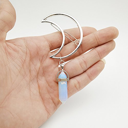 Leiothrix Elegant Alloy Moon Hexagon Prism Hair Clip for Women and Girls on any Occasion