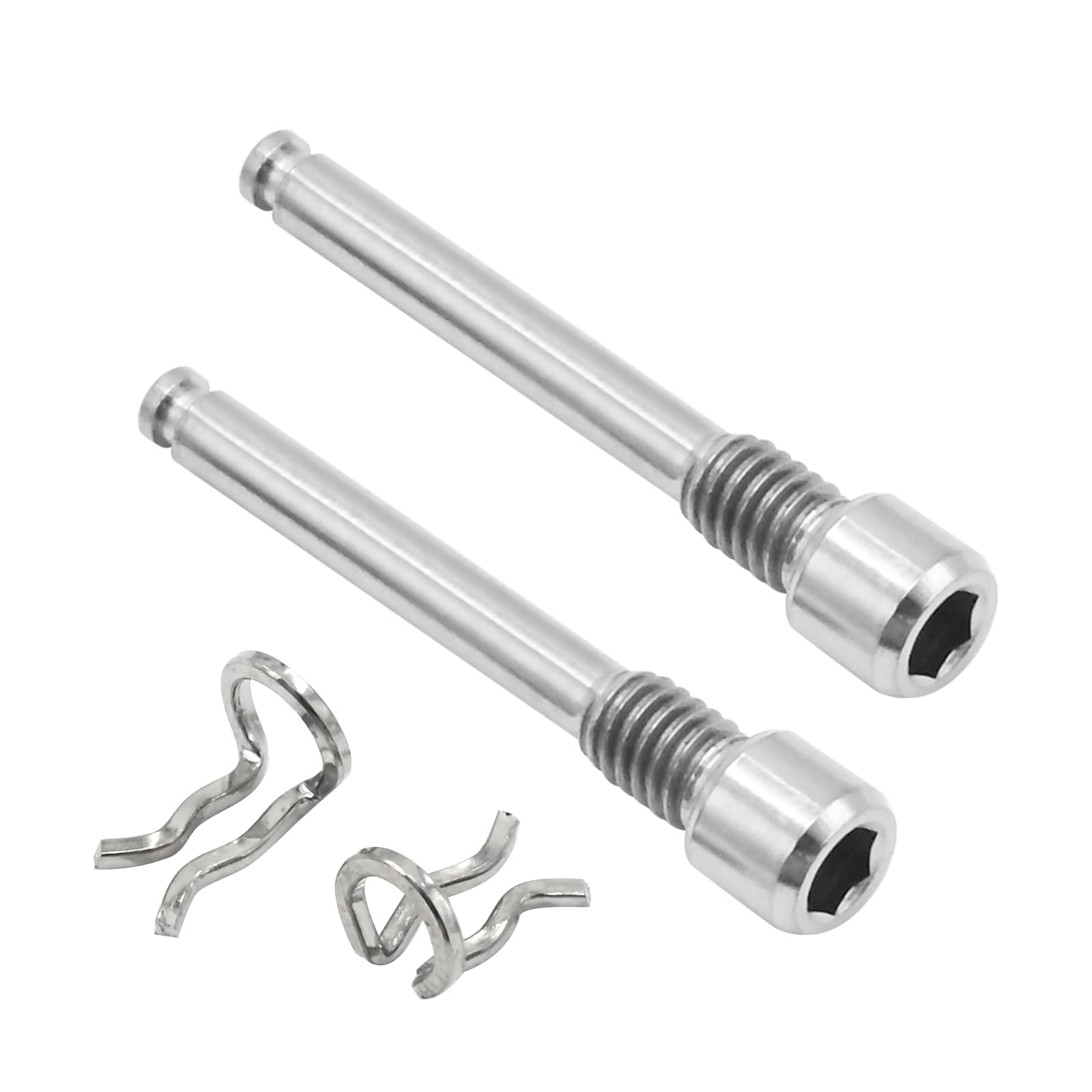 Hoypeyfiy Y8J798060 Bike Brake Caliper Bolts Screw Kit, M4 x 26mm Bicycle Disc Brake Pads Fixing Screw with Circlips Threaded Pins Replacement for Shimano Disc Brakes Lightweight Titanium Alloy