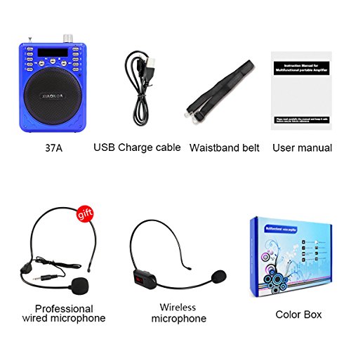 XIAOKOA Bluetooth Voice Amplifier with Wireless Headset Microphone
