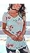 ETCYY Womens Short Sleeve Crew Neck Tee Shirt With Pocket Floral T-Shirt Top