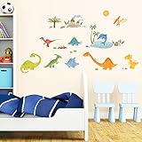 Decowall DW-1505 Dinosaurs Kids Wall Decals Wall Stickers Peel and Stick Removable Wall Stickers for Kids Nursery Bedroom Living Room