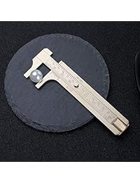 Juland Retro Vernier Caliper Aleación de cobre Mini Latón Bolsillo deslizante Caliper Metal Escala doble para medir piedras preciosas y componentes de joyería Alambre de cuentas Reparación de guitarra 80 mm  3.15 "
