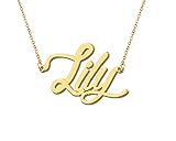 Aoloshow 18k Gold Plated Lily Name Pendant Necklace