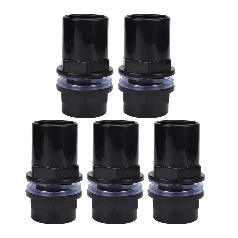 Unibell 1.5 inch bulkhead, 5Pcs/set PVC Aquarium Water Pipe Joint Straight Tube Connector Fish Tank Accessories(32mm)