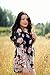Persun Women Limited Black Floral Print Romper Playsuit With Long Flare Sleeves