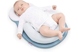 SECOND MUM Sleeping Bed Pillow Co-Sleeping 0-6 M with Ultra Soft & 3D Breathable Head Support Adjustable for 0-6 M