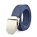 JasGood Mens Outdoor Military Style Tactical Canvas Web Belt Stainless Steel Buckle (Dark Blue)