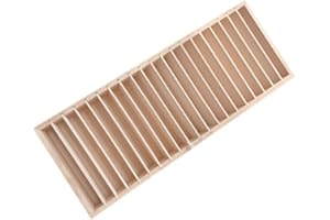 CTIRCHIU Wooden Hairband Organizer Box with 20 Slots, Detachable Light Yellow Headband Display Case