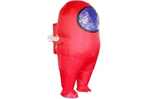 MXOSUM Impostor Inflatable Costume for Adult Funny Halloween Spacesuit Costume Astronaut Figures for Adult Game Fans