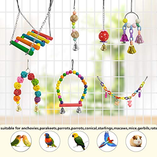 EKOMG 13 Packs Bird Swing Toys,Parrot Chewing Hanging Perches with