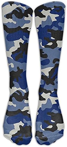 LXP FZD Camouflage Ocean Blue Unisex Athletic Crew Socks Fashion Boot Socks Long Socks Printed High Tube Socks
