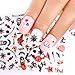 ALLYDREW Halloween Nail Stickers Nail Art Set Ghost Stickers Bat Nail Art (24 sheets)