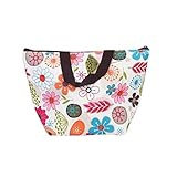 Waterproof Picnic Insulated Fashion Lunch Cooler Tote Bag Travel Zipper Organizer Box,A70-Flower by BigbigMall