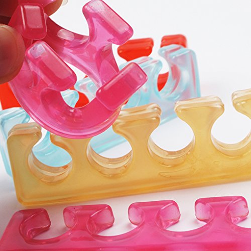Topfire 2pcs Silicon Toe Seperator Spacer Spreader Strainghtener Bunion Treatment Relief Corrector Pedicure Tool