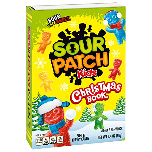 SOUR PATCH KIDS SOFT & CHEWY CANDY, CHRISTMAS STORYBOOK, STOCKING STUFFER, 3.4 OZ