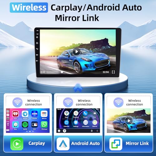 Fuluku 4+64G Android Car Radio for Toyota Rush Daihatsu Terios 2006-2016 with Wireless Carplay & Android Car, 9 Inch IPS Touch Screen Radio with Bluetooth 5.0/GPS/Rear Camera/FM/WiFi/SWC