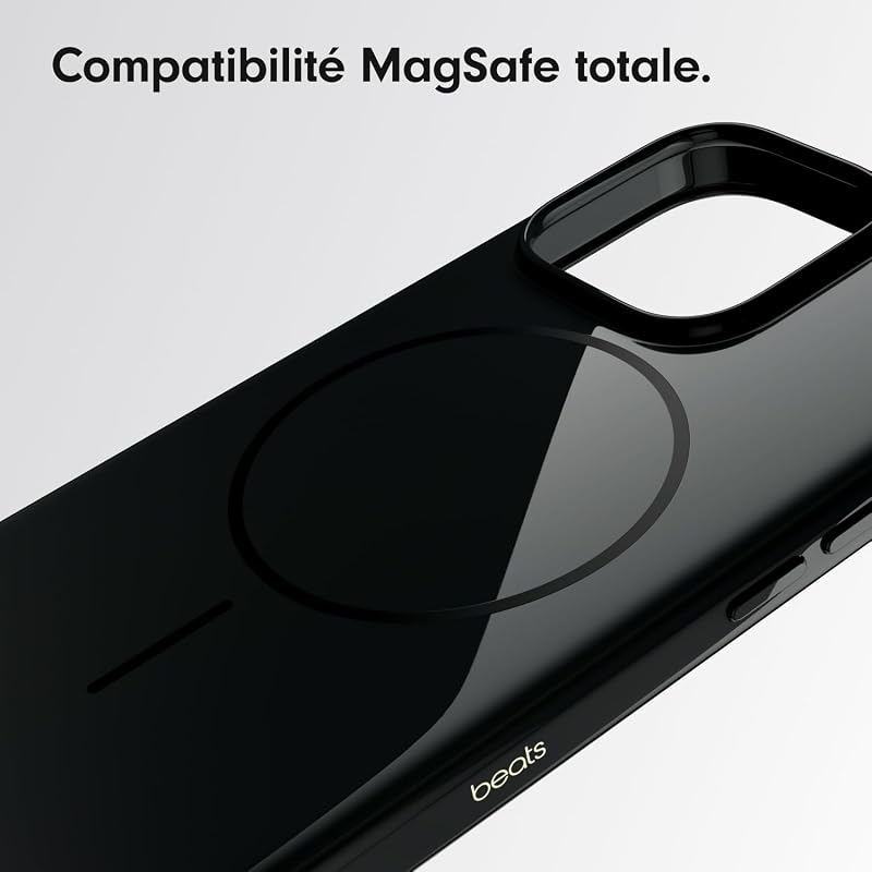 Coque pour iPhone 16 Pro – Compatible MagSafe, Revêtement Protecteur Anti-Rayures, Design Fin, revêtement intérieur en Microfibre – Noir obscur