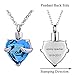 Always in My Heart 12 Birthstone Crystal Urn Necklace Heart Memorial Keepsake Pendant Ash Holder Cremation Jewelry for Ashes (Lucky-Engraving)