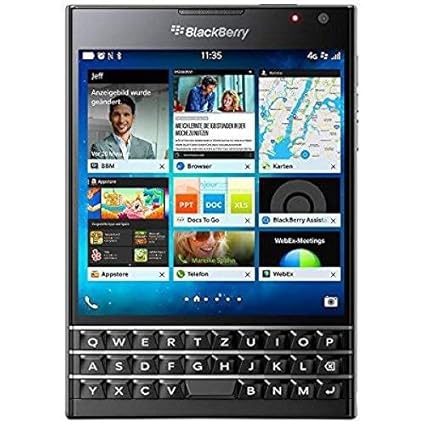 BlackBerry Passport Smartphone (11,4 cm (4,5 Zoll) Display, Nano-SIM, QWERTZ, 32GB interner Speicher, 13 Megapixel Kamera, Bl
