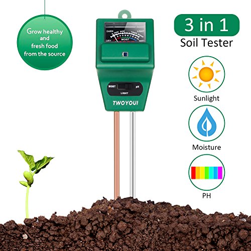 Soil pH Meter, 3-in-1 Moisture Sensor Meter/Sunlight/pH Soil Test Kits Test Function for Home and Garden, Plants, Farm, Indoor/Outdoor Use, Promote Plants Healthy Growth (BAF2.0 Sail PH Tester)