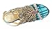 Honeystore Women's Rhinestone Peacock Handmade Wedding Sandals Blue 8 B(M) US