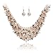 IPINK Fashion Women Big Faux Pearl Multi Strand Chunky Evening Jewelry Set