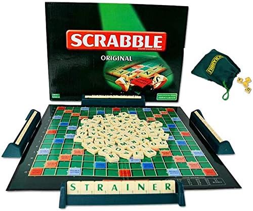 FOXNSK English Scrabble Board, Children Intelligence Scrabble Board Game Educational Toy Puzzle for Word Spell Learning