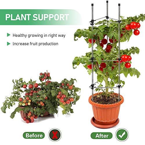 Ihomepark Tomato Cages, Stainless Steel Heavy Duty Adjustable Garden