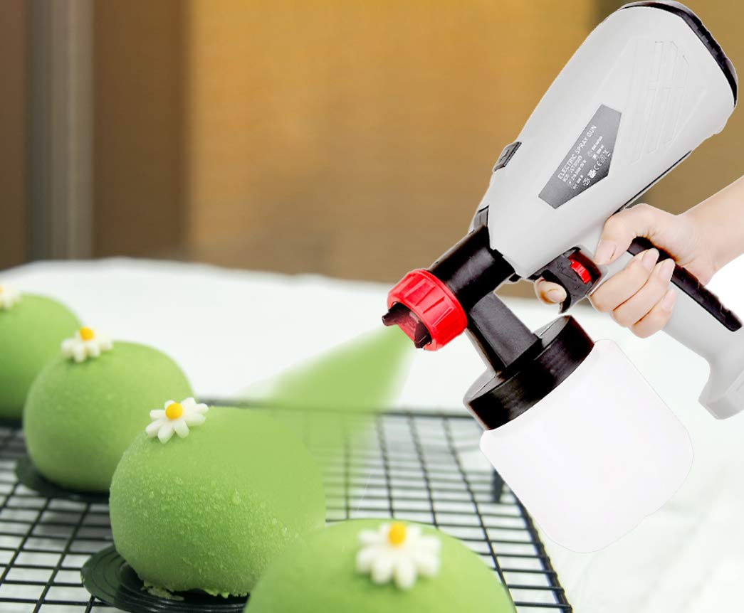 JIAWANSHUN Cake Decorating Airbrush Kit Mousse Cake Sprayer Kit with Spray Nozzle & Spool 800ml (110V)
