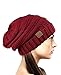 NYFASHION101 Oversized Baggy Slouchy Thick Winter Beanie Hat, Burgundy