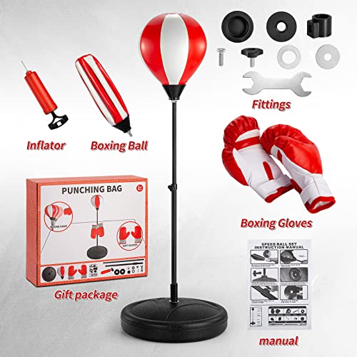 TEMI Punching Bag for Kids Incl Boxing GlovesBoxing Bag Set for Kids