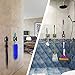 Mop Broom Grip Holder, 2 Pcs Reusable Self-Adhesive Holder, No Drilling Wall Mounted Hanger Holders,Clean Tool Organizer Kitchen Bathroom-Max Load 11 lbs (White)