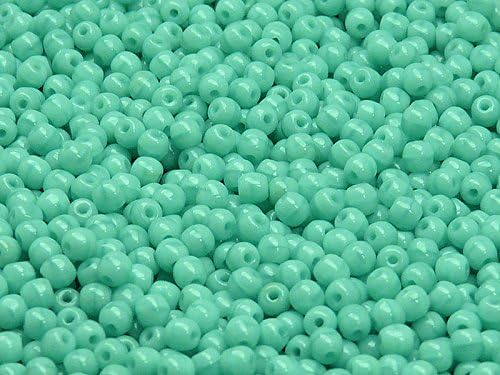 100pcs Czech Pressed Glass Beads, Round 3mm, Green With Silky Luster