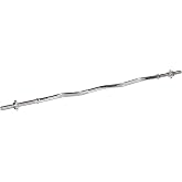 Signature Fitness Standard Olympic Super Curl Barbell Curl Bar Threaded Curl Bar, 48-Inch