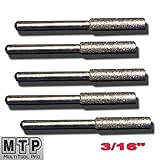 MTP Tm 5pc 3/16" Diamond Chainsaw Sharpener Burr Stone File Fits Dremel 1453 Craftsman Chicago Black & Decker
