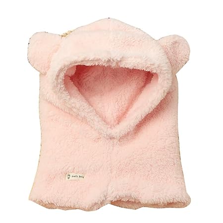 Tukistore Baby Wintermütze Schalmütze Plüsch Ohrenklappen Hüte Winter Warme Kapuzen Schal Beanies Hüte Schlupfmütze Wollescha