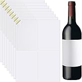 Beebeecraft 80Pcs 20 Sheets Wine Bottle Labels Printable White Glossy 6x4 Inch Printable Sticker Paper Sheets Self-Adhesive Stickers for Classic Bordeaux Burgundy and Champagne Bottles (80 Labels)