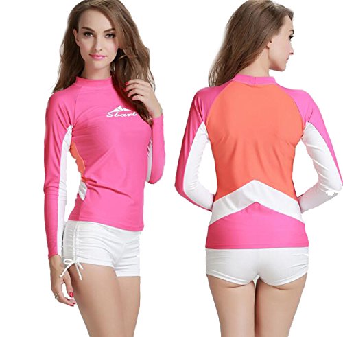 Sbart-Long-Sleeve-and-Round-Neck-Women-Wetsuit-Top-for-Swimming-and-Diving-Pink Sbart-Long-Sleeve-and-Round-Neck-Women-Wetsuit-Top-for-Swimming-and-Diving-Pink