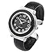 Top Plaza Fashion Women's Cuff Watch, Round Case PU Leather Band, Black