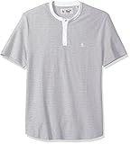 Original Penguin Men's Short Sleeve Tri Color Feeder Stripe Henley