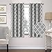 Flamingo P Moroccan Tile Quatrefoil Ultra Sleep Well Blackout Curtains for Living Room Thick and Soft Antique Grommet Curtain Gray Pattern W 52 x L63 inch 1 Pair