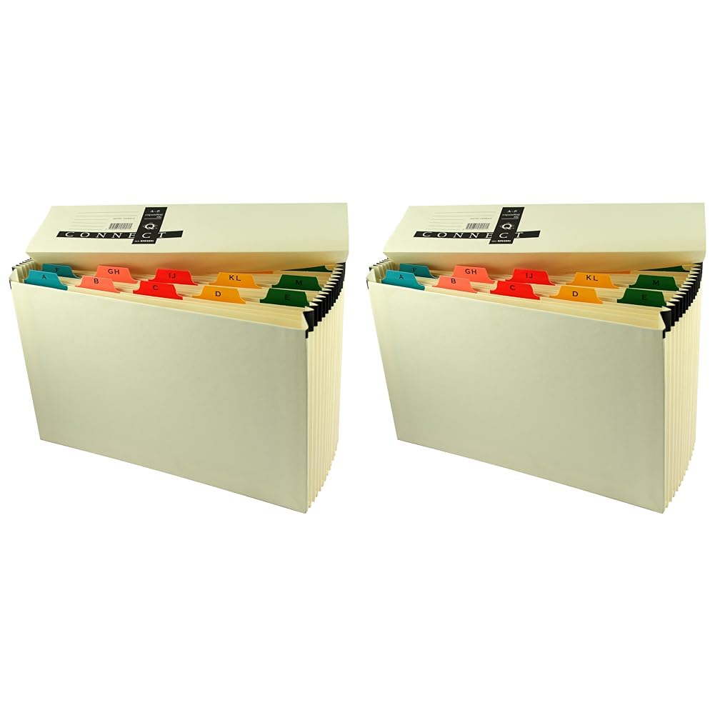 Q-Connect Mylar A-Z 19-Pocket Expanding File KF04091 - Pack of 2